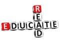 3D Read Educate Crossword Royalty Free Stock Photo