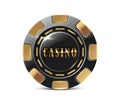 3d realisitc vector icon illustration. Online casino poker chip banner.