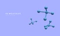 3d realistic abstract molecules isolated on background. Scientific banner for medicine, biology, chemistry and science concept in Royalty Free Stock Photo