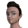 3D realistic anime male head