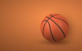 3d realistic Basketball ball isolated on orange background. Vector illustration Royalty Free Stock Photo