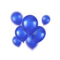 3d Realistic blue Happy Birthday Balloons Flying for Party and Celebrations Royalty Free Stock Photo