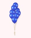 3d Realistic blue Happy Birthday Balloons Flying for Party and Celebrations Royalty Free Stock Photo