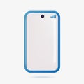 3d Realistic blue smart phone. Vector