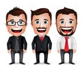 3D Realistic Businessman Cartoon Character with Different Business Attire Royalty Free Stock Photo