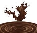 3D realistic chocolate splash vector illustration Royalty Free Stock Photo