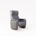 3d realistic Cinema armchair black cozy seat. Armchair With Comfortable Elbows. Vector illustration