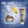3d Realistic Coconut Body Scrub Cosmetic Package