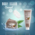 3d Realistic Coffee Body Scrub Cosmetic Package