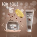 3d Realistic Coffee Body Scrub Cosmetic Package