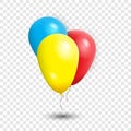 3d Realistic Colorful Bunch of Birthday Balloons Flying for Party and Celebrations With Space for Message Isolated in Royalty Free Stock Photo