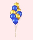 3d Realistic Colorful Happy Birthday Balloons Flying for Party and Celebrations Royalty Free Stock Photo