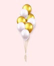 3d Realistic Colorful Happy Birthday Balloons Flying for Party and Celebrations Royalty Free Stock Photo