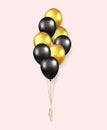 3d Realistic Colorful Happy Birthday Balloons Flying for Party and Celebrations Royalty Free Stock Photo