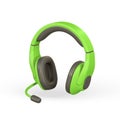 3d realistic colour headphone in plastic cartoon style. Vector illustration