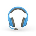 3d realistic colour headphone in plastic cartoon style. Vector illustration Royalty Free Stock Photo