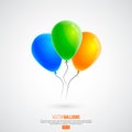 3D realistic colourful birthday or party balloons