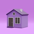 3d realistic cute home isolated on light background. Real estate, mortgage, loan concept. House icon in cartoon minimal style.