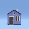 3d realistic cute home isolated on light background. Real estate, mortgage, loan concept. House icon in cartoon minimal style.