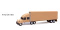 3d realistic delivery truck on white background. Vector illustration
