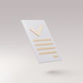 3d realistic Documents icon. Stack of paper sheets. A confirmed or approved document. Business icon. Vector illustration