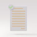 3d realistic Documents icon. Stack of paper sheets. A confirmed or approved document. Vector illustration Royalty Free Stock Photo