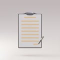 3d realistic documents and pens icon. Vector illustration