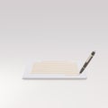 3d realistic documents and pens icon. Vector illustration