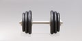 3d realistic dumbbell isolated on gray background. Vector illustration