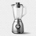 3d realistic electric juicer blender appliance with glass container. Empty kitchenware device