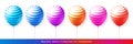 3D realistic elegant vibrant vivid striped pattern colorful ballon collection for celebration design