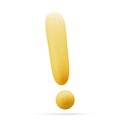 3d Realistic exclamation mark vector illustration. Royalty Free Stock Photo