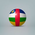 3d realistic glossy plastic ball or sphere with flag of Central African Republic