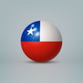 3d realistic glossy plastic ball or sphere with flag of Chile