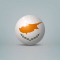 3d realistic glossy plastic ball or sphere with flag of Cyprus Royalty Free Stock Photo