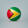 3d realistic glossy plastic ball or sphere with flag of Guyana