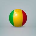 3d realistic glossy plastic ball or sphere with flag of Mali