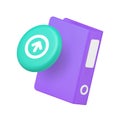 3d Realistic Icon Document Folder And Upload Arrow For File Management And Cloud Storage Royalty Free Stock Photo