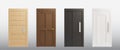 3d realistic isolated wood home front door design