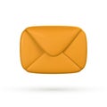 3d realistic mail envelope icon. Incoming mail notify. Online email concept. Vector illustration