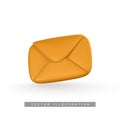 3d realistic mail envelope icon. Incoming mail notify. Online email concept. Vector illustration