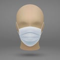 head with medical face mask Royalty Free Stock Photo