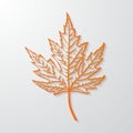 3d realistic maple leaf. Vector version