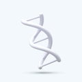 3d realistic medical spiral genetic dna isolated in white background. Banner for molecular chemistry, physics science,