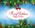 3D Realistic Merry Christmas Greetings Hanging