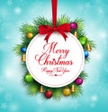 3D Realistic Merry Christmas Greetings Title Hanging