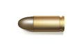 3D Realistic 9mm Bullet On White Background