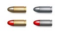 3D Realistic 9mm Bullet On White Background