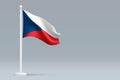 3d realistic national Czechia flag isolated on gray background