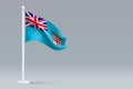 3d realistic national Fiji flag isolated on gray background